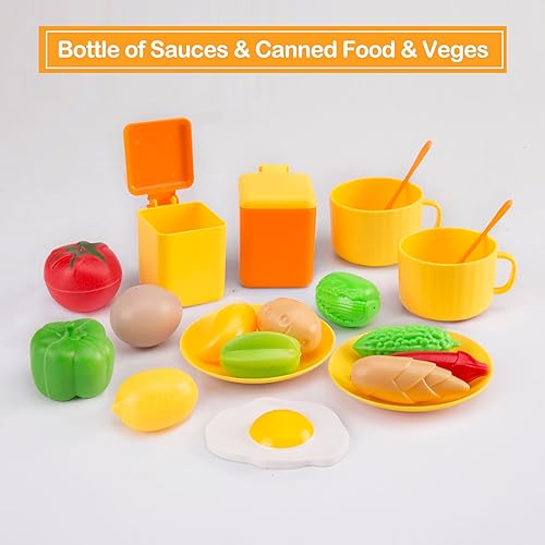 Miniatura 4 de 118 piezas de mini accesorios de cocina para niños, juego de cocina de simulación con utensilios de cocina, vajilla y 2 juegos de frutas, regalo de