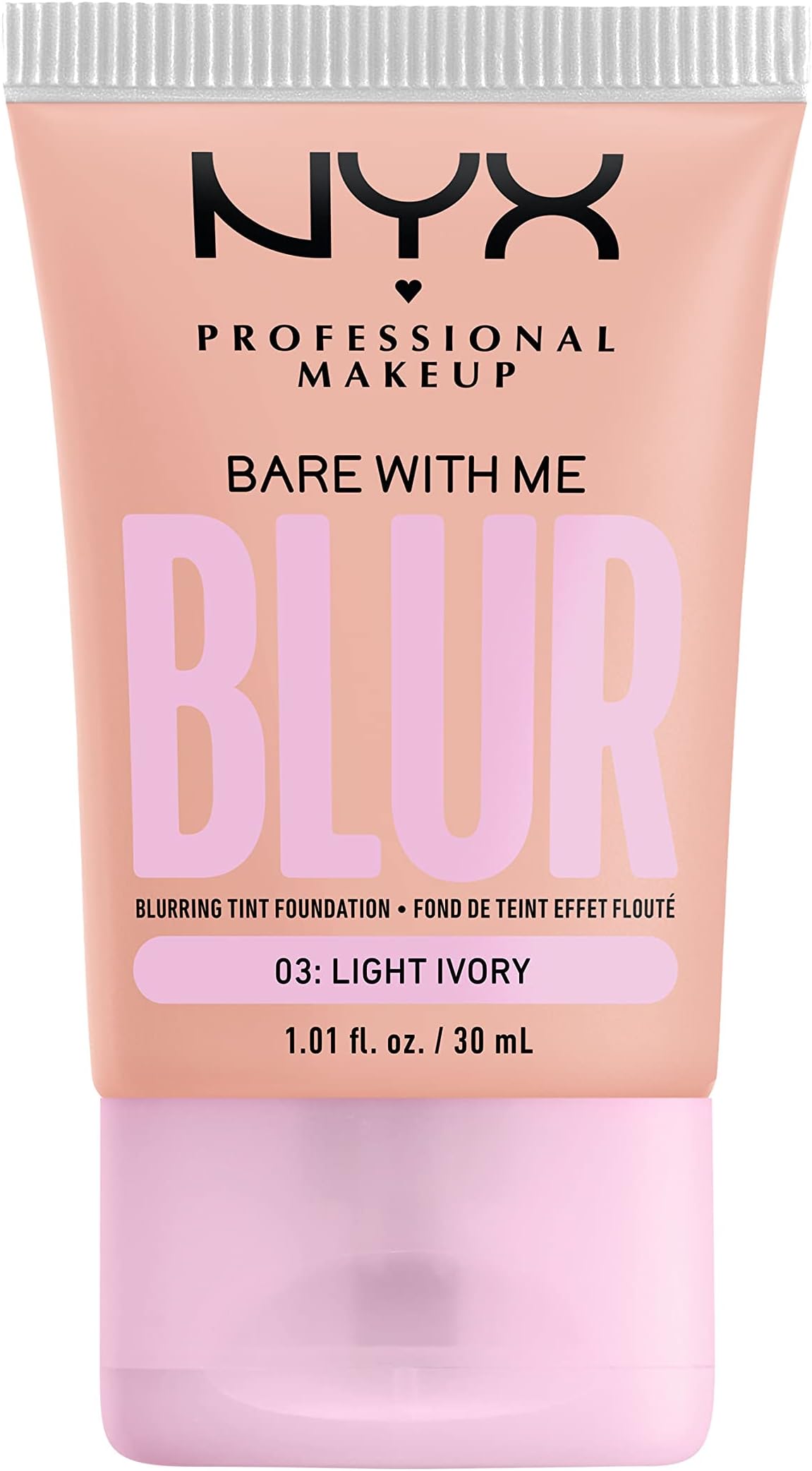 NYX PROFESSIONAL MAKEUP Bare With Me Blur Skin Tint Foundation Make Up with Matcha, Glycerin & Niacinamide - Light Ivory