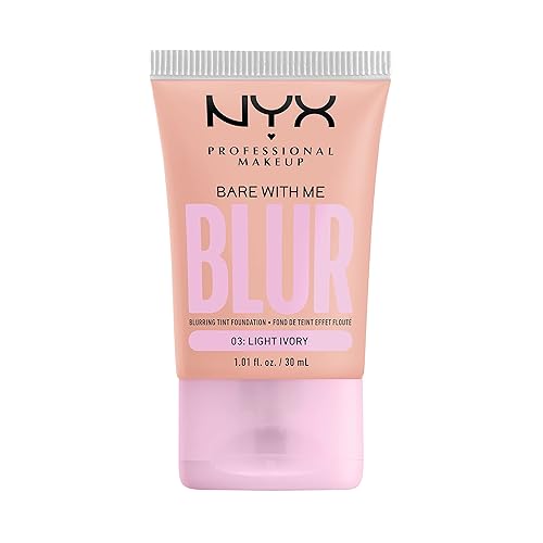 NYX PROFESSIONAL MAKEUP Bare With Me Blur Skin Tint - Base de maquillaje con matcha, glicerina y niacinamida, marfil claro