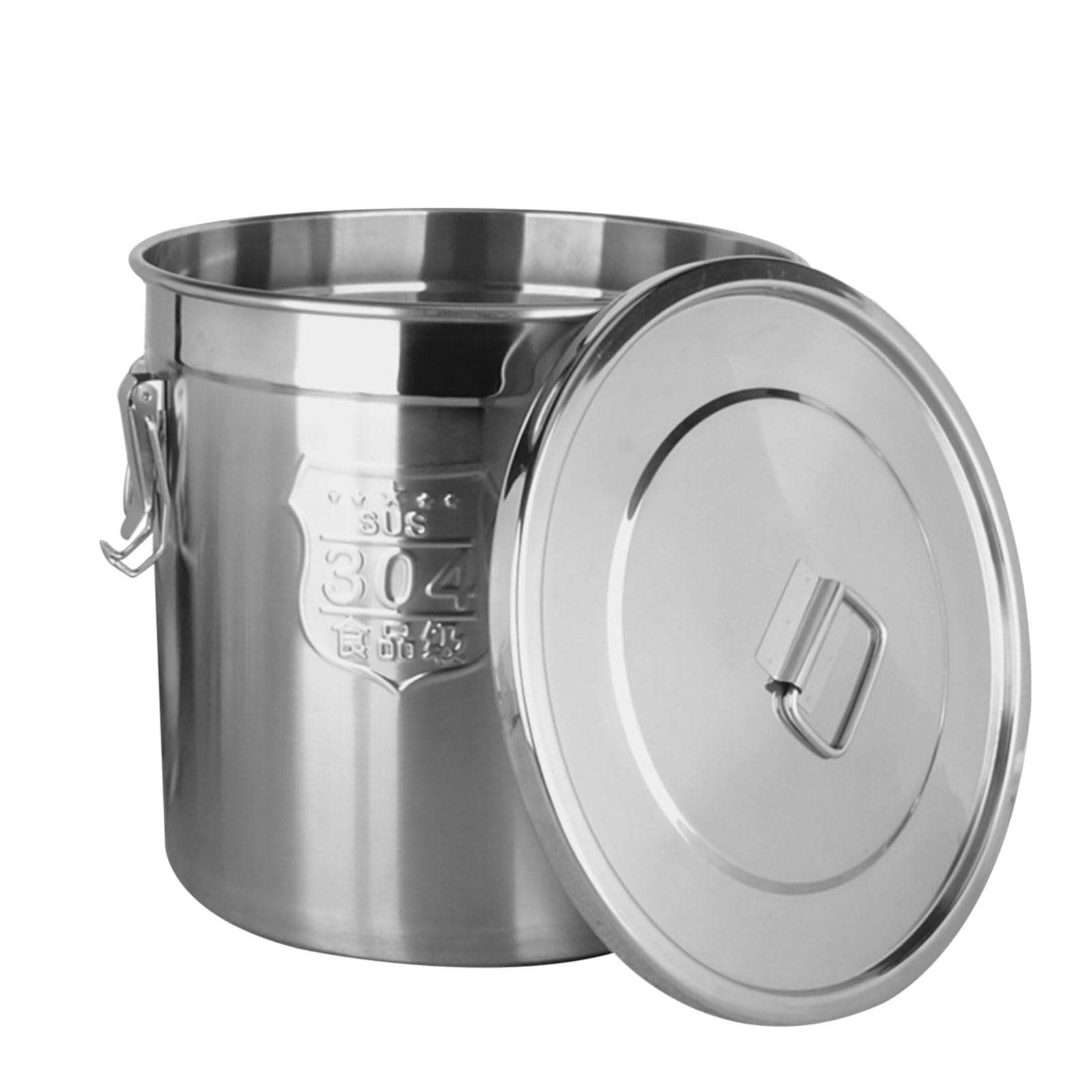 AYCDL Pail Milk Can Bucket,Food Oil 304 Stainless Steel Sealed Bucket Airtight Barrel with Lid,Storage Canisters Food Container for Rice, Milk, Grain,48L 40 * 40cm,33L 35 * 35cm