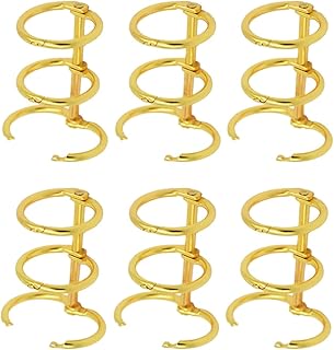Parliky 6 Pçs Fichário De Metal DIY Scrapbook Chaveiro Pasta Fichário Anéis De Livro De Plástico Mini 3 Anel De Metal Solto Fichário Anéis De Ferro Dourado DIY Livro Anéis Prático
