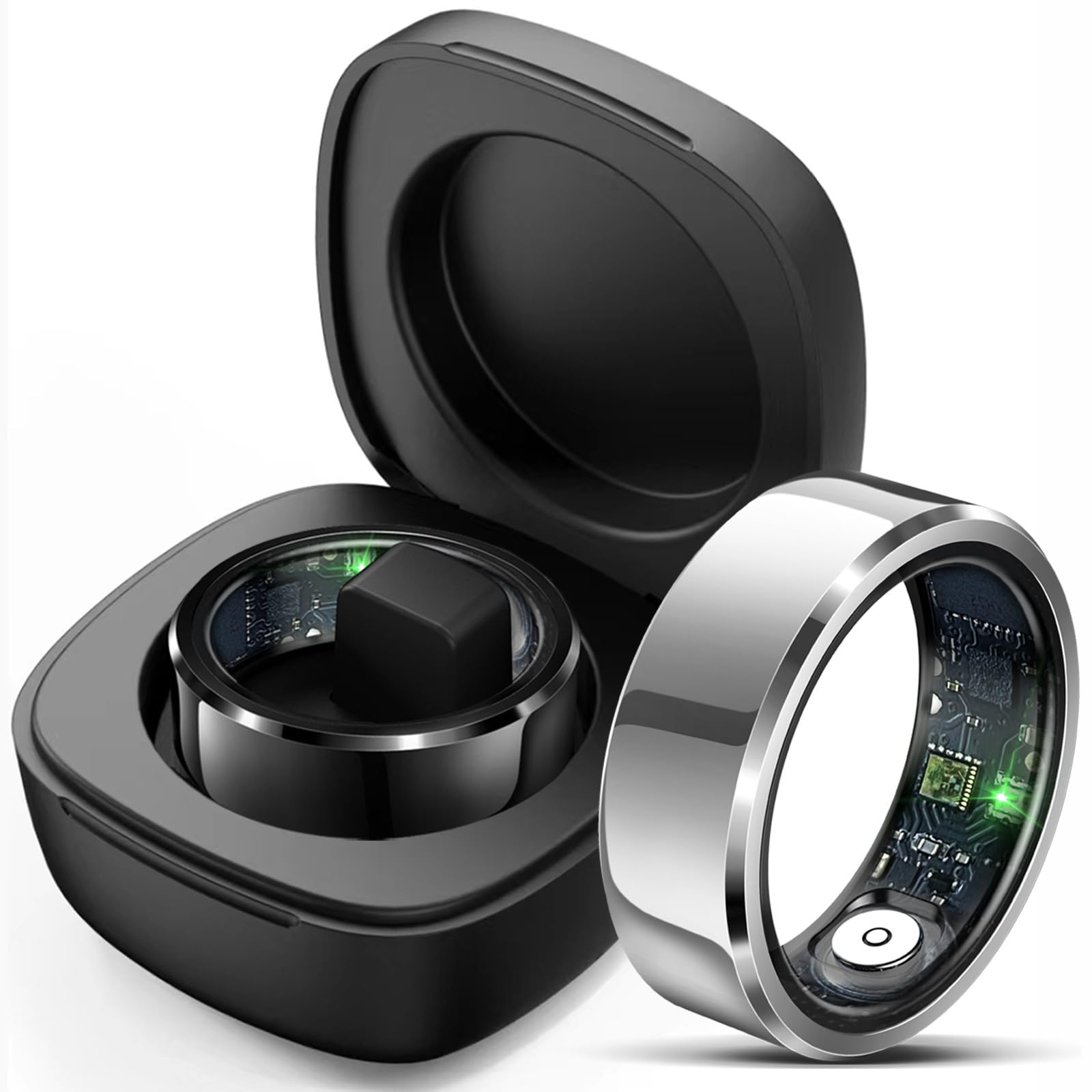Bague intelligente podomètre Android iOS Fitness Bague de suivi pour homme et femme Fréquence cardiaque Étanche 5ATM Tracker de sommeil Bague intelligente Tracker d'activité Bague de santé
