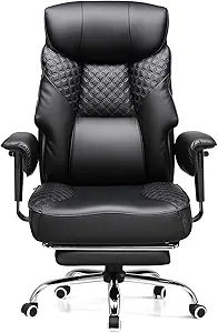 GTRACING Big and Tall Office Chair 400LBS Wide Ergonomic Gaming Chair with Deluxe Embossing Designed Leather with Foot Rest,150°Reclining Adjustable Soft Armrests Pocket Spring Back Support and Pillow
