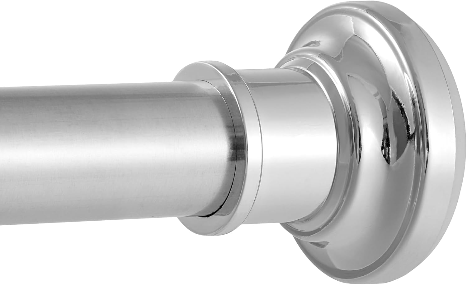 Tension Curtain Rod, Extra Long Outdoor Curtain Rod 43-131 Inch Adjustable, 1.1 Inch Diameter Thick Heavy Duty Silver Spring Curtain Rod, Stainless Steel Shower Rod for Bathroom No Drilling, No Rust 43-131 inches Silver