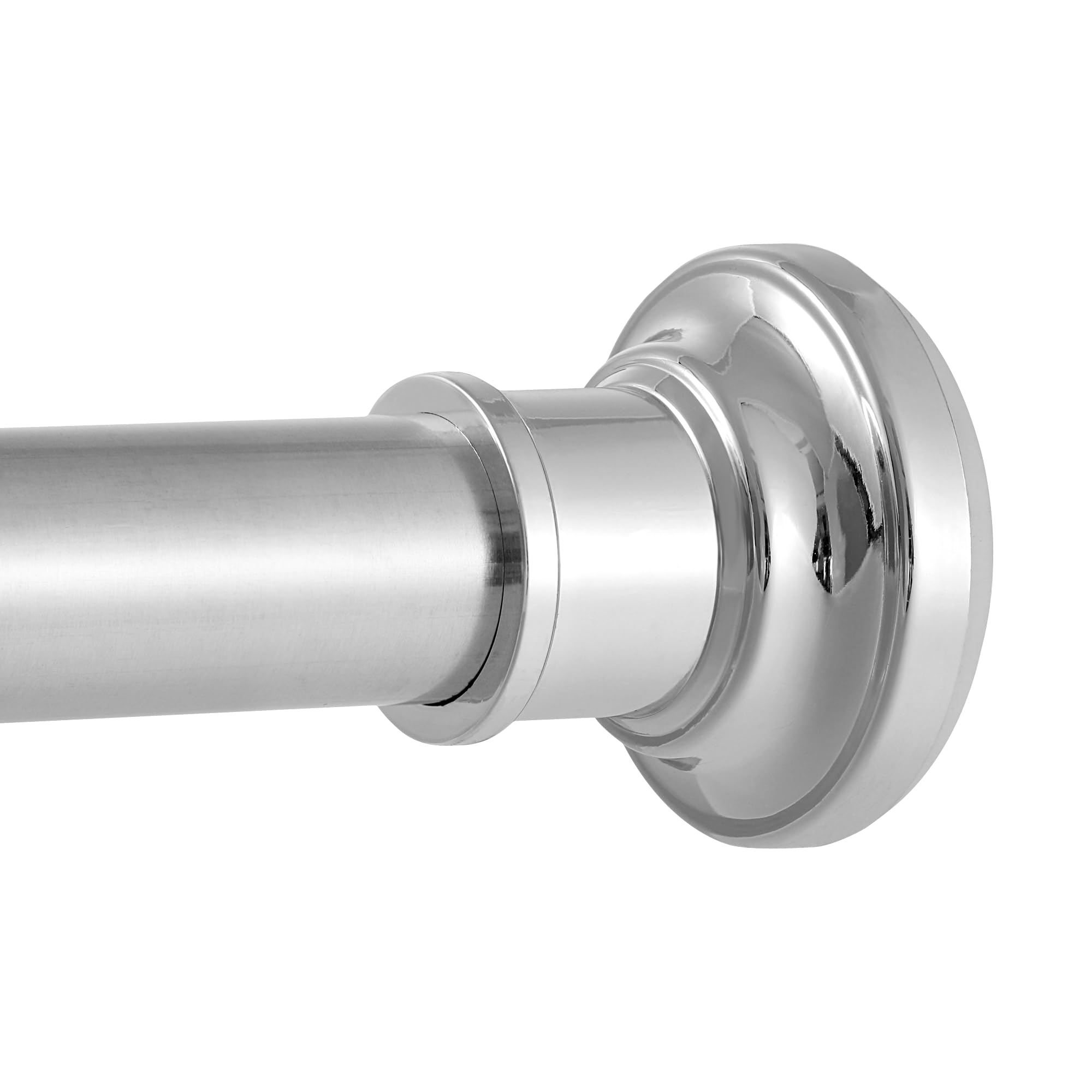 Tension Curtain Rod 43-64 Inch Adjustable, 1.1 Inch Diameter Thick Heavy Duty Silver Shower Curtain Rod, Spring Curtain Rod Stainless Steel, Shower