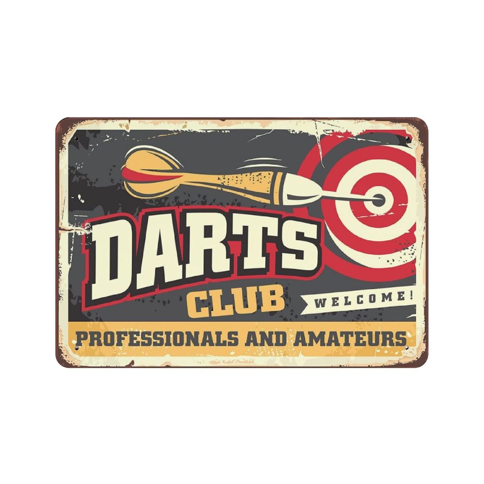 Metal Tin Sign Darts Club Vintage Tin Poster Metal Sign Wall Decoration Country Kitchen Home Garage Decor 8"x12"