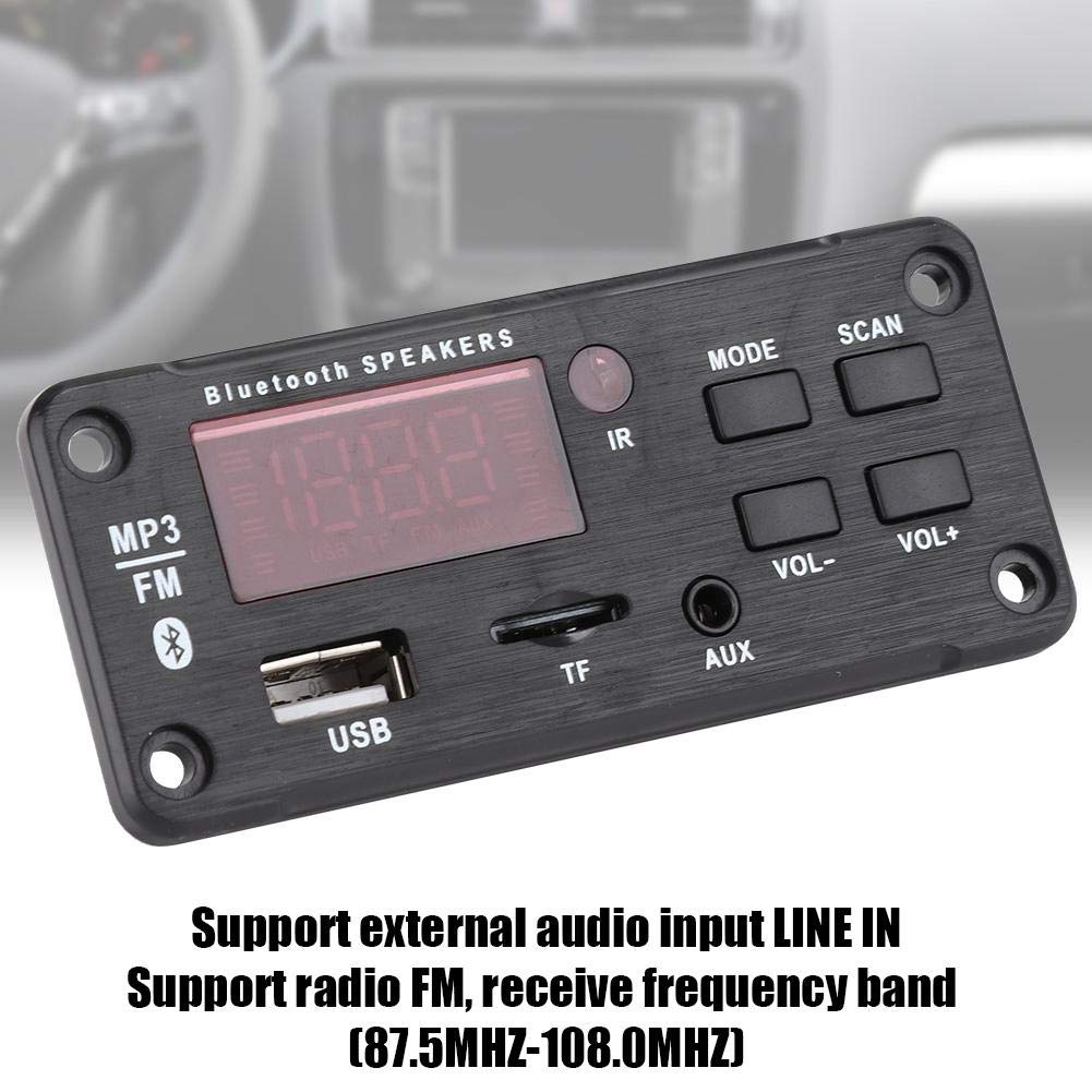 Scheda decodificatore USB MP3 Car Audio Bluetooth Scheda decodificatore MP3 Bluetooth 5.0 Modulo di registrazione chiamata Vivavoce Memoria USB MMA FM amplificatore Radio