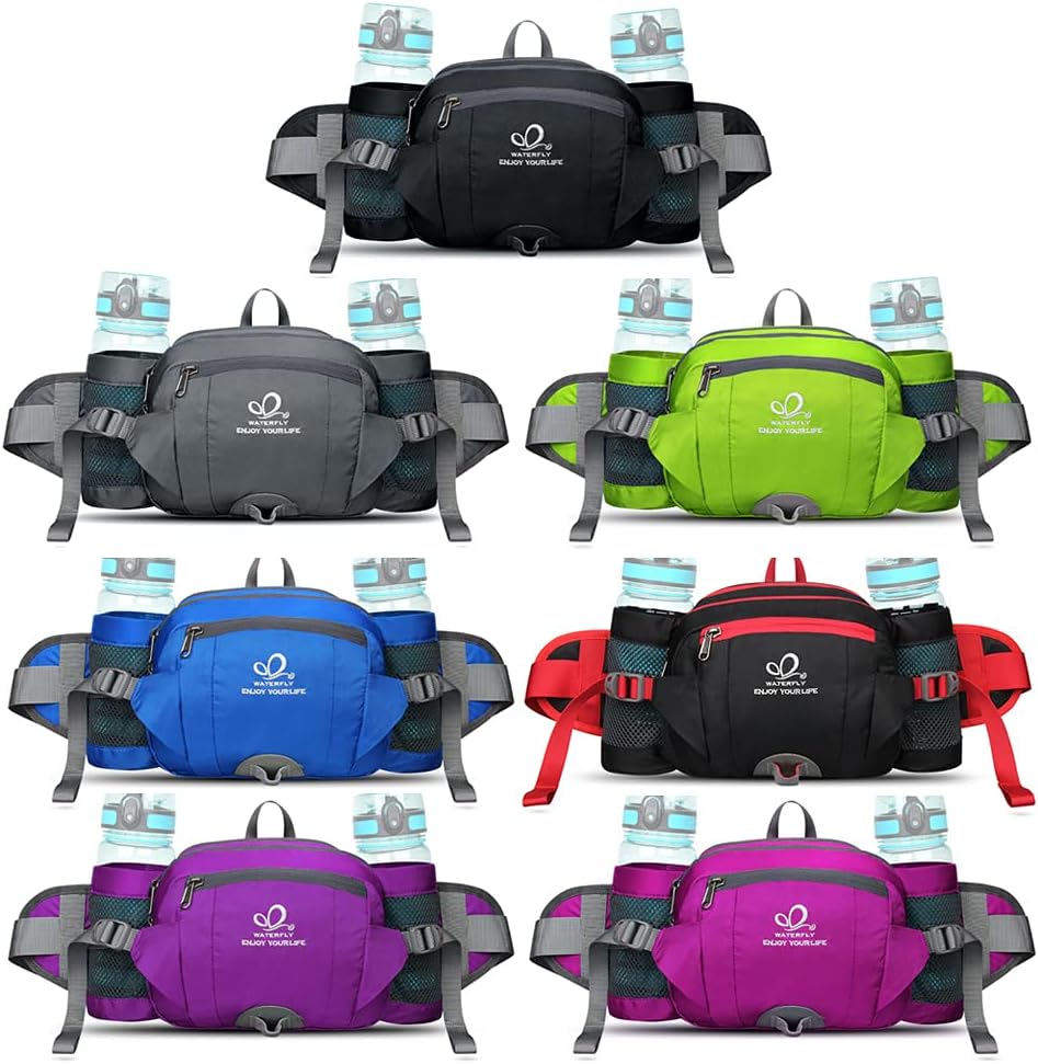 WATERFLY Fanny Pack Waist Bag: Fannie Pack 2 Water Bottle Holders Lumbar Belt Hiking Walking Running Jogging Camping Large Woman Man (Bottle Not Included) - Image 9