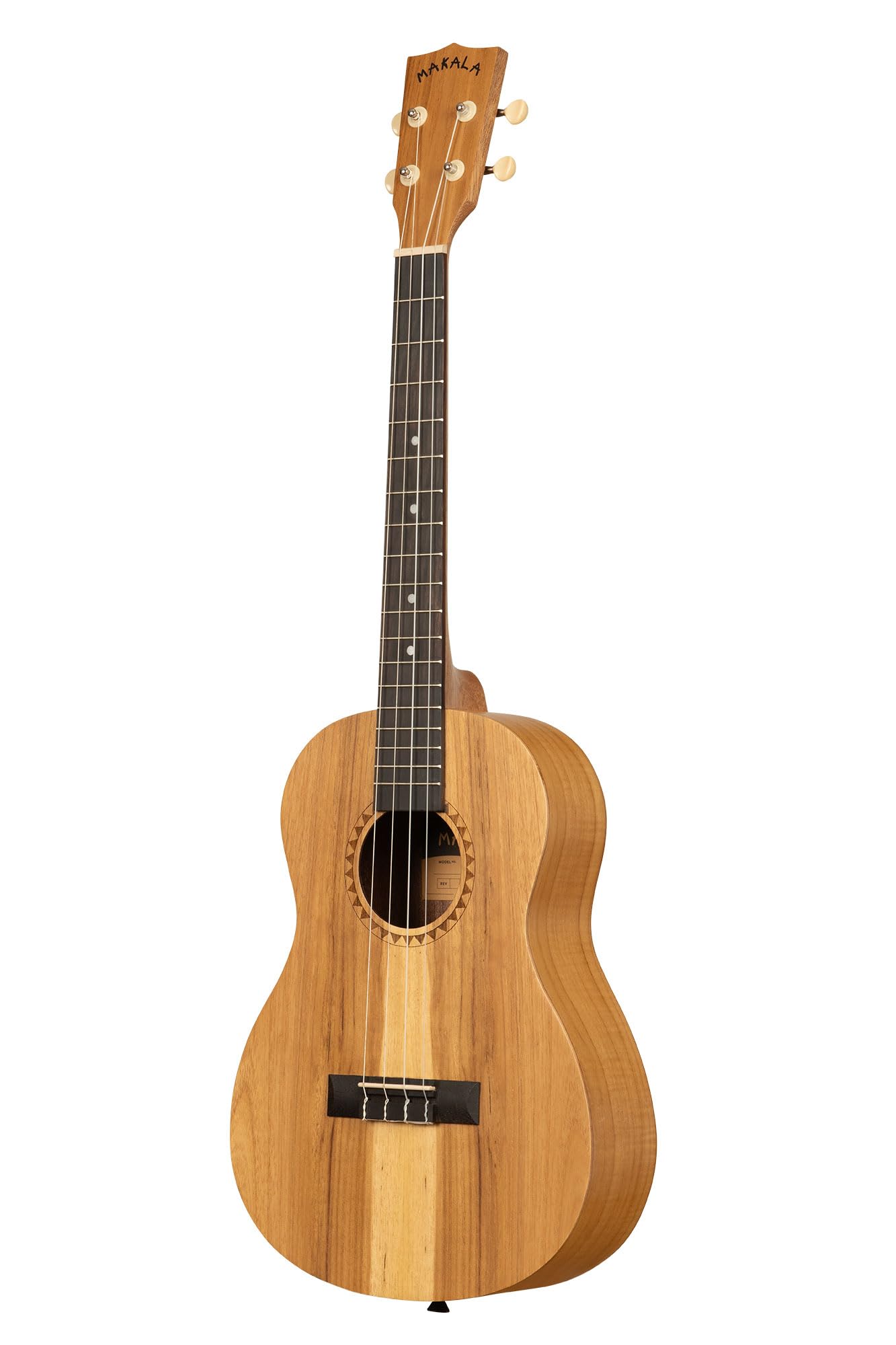 Kala Makala Bariton-Ukulele aus indonesischer Akazie, akustisch, warmer Ton mit 4 umweltfreundlichen Aquila-Saiten und Splintholz-Details