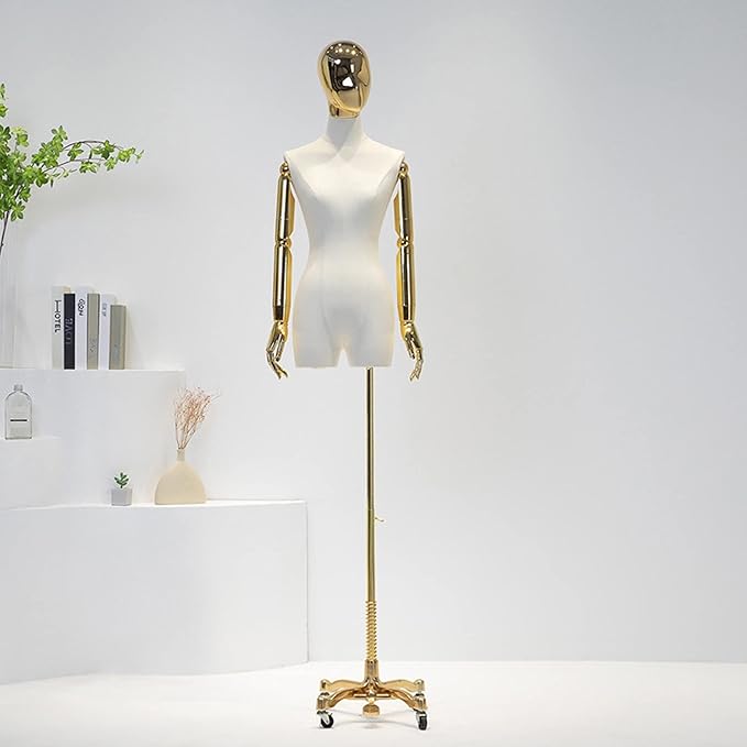 ていませ ブティックゴールドクロームマネキンヘッドフレキシブル