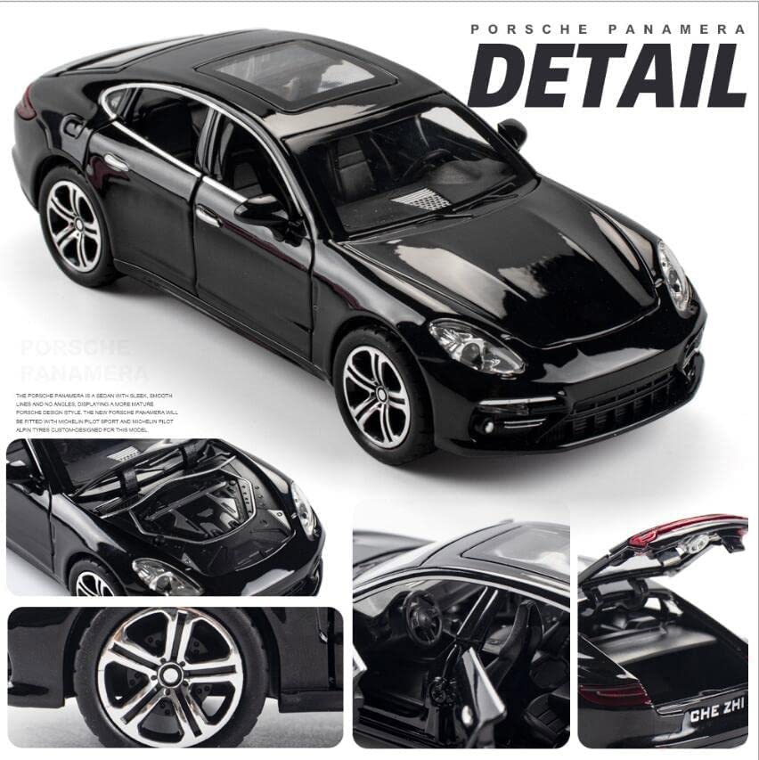 Image of Metal Pull Back Diecast Car 1:24 Big Porche Panamera Pull Back Car Model with Sound Light Boys Gifts Toys for Kids【Pack of 1】