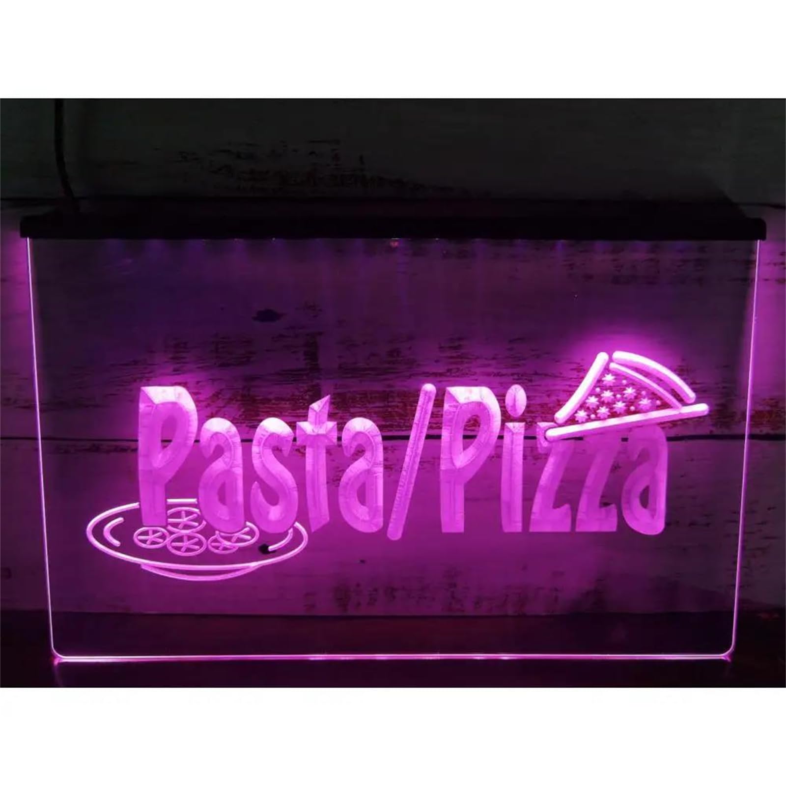 Letrero de neón para Tienda de Pizza y Pasta, Restaurante con Control Remoto de 24 Teclas, Luces LED de neón con atenuación para decoración de Pared, Letrero Luminoso USB,40x30cm