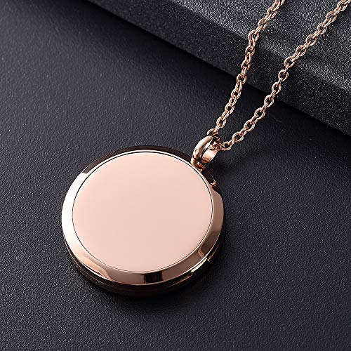 Zircon Inlay 316L Stainless Steel 30mm Round Aromatherapy Essential Oils Diffuser Necklace Locket Pendant with Horse Pattern3