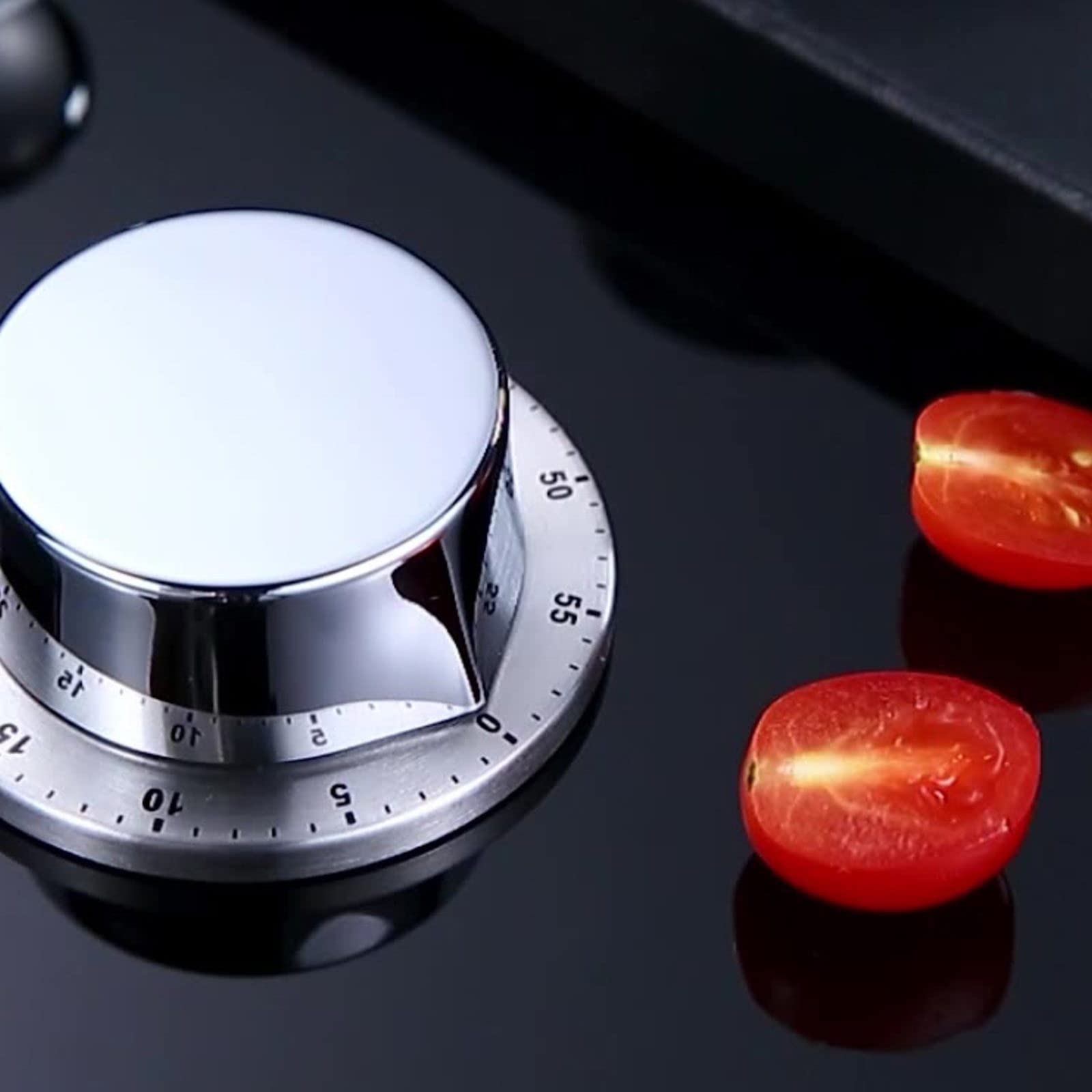 Temporizador de cocina con alarma fuerte, no requiere pilas, parte trasera mecánica, exquisito cuerpo de acero inoxidable