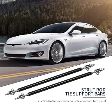 Saihisday 8-13 inch Adjustable Universal Front Bumper Lip front Splitter Rods Splitter Strut Brace Rod Tie Support Bars Black (Set of 2)
