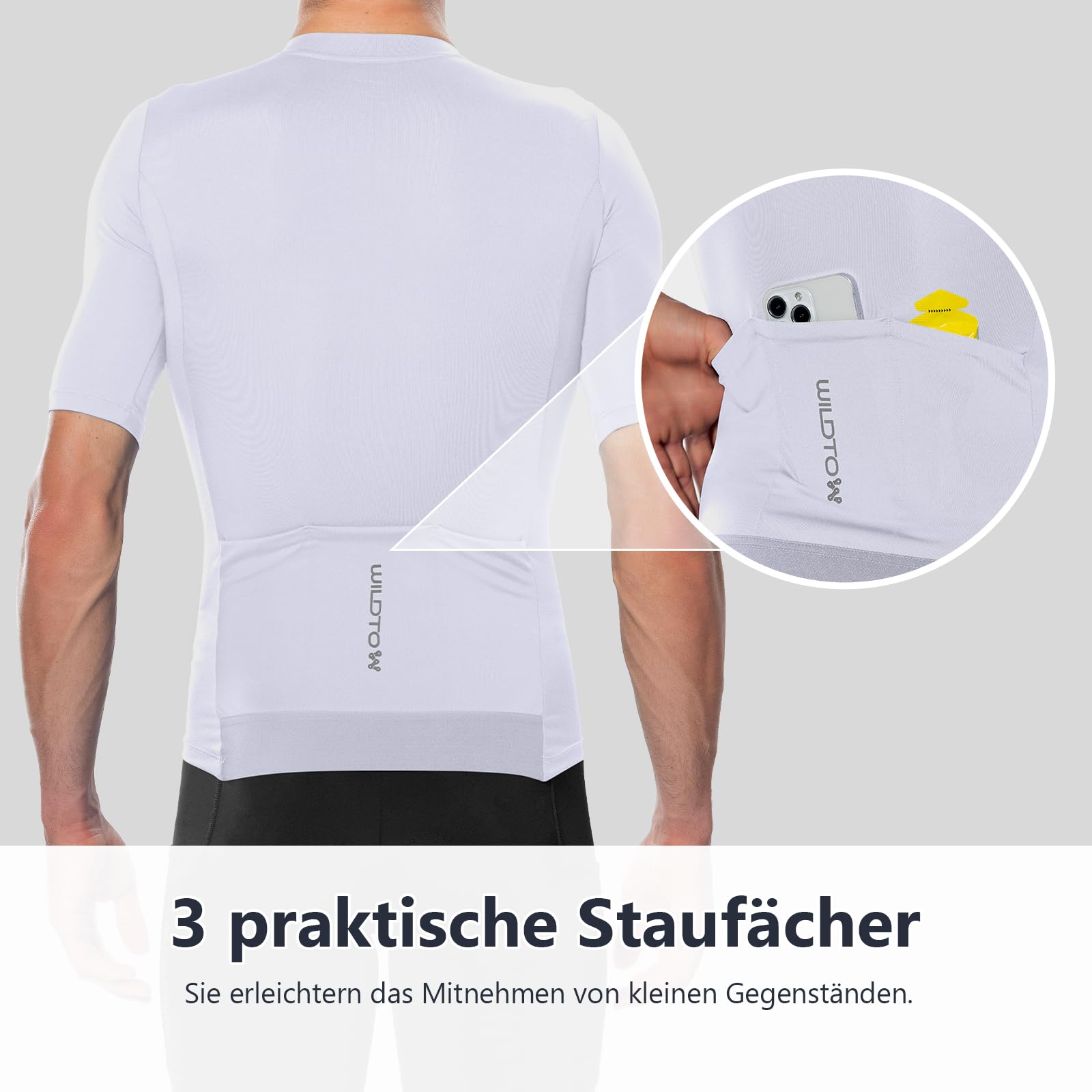 Fahrradtrikot Herren Kurzarm Radtrikot Schnell Trocknen Atmungsaktive MTB Rennrad Trikot