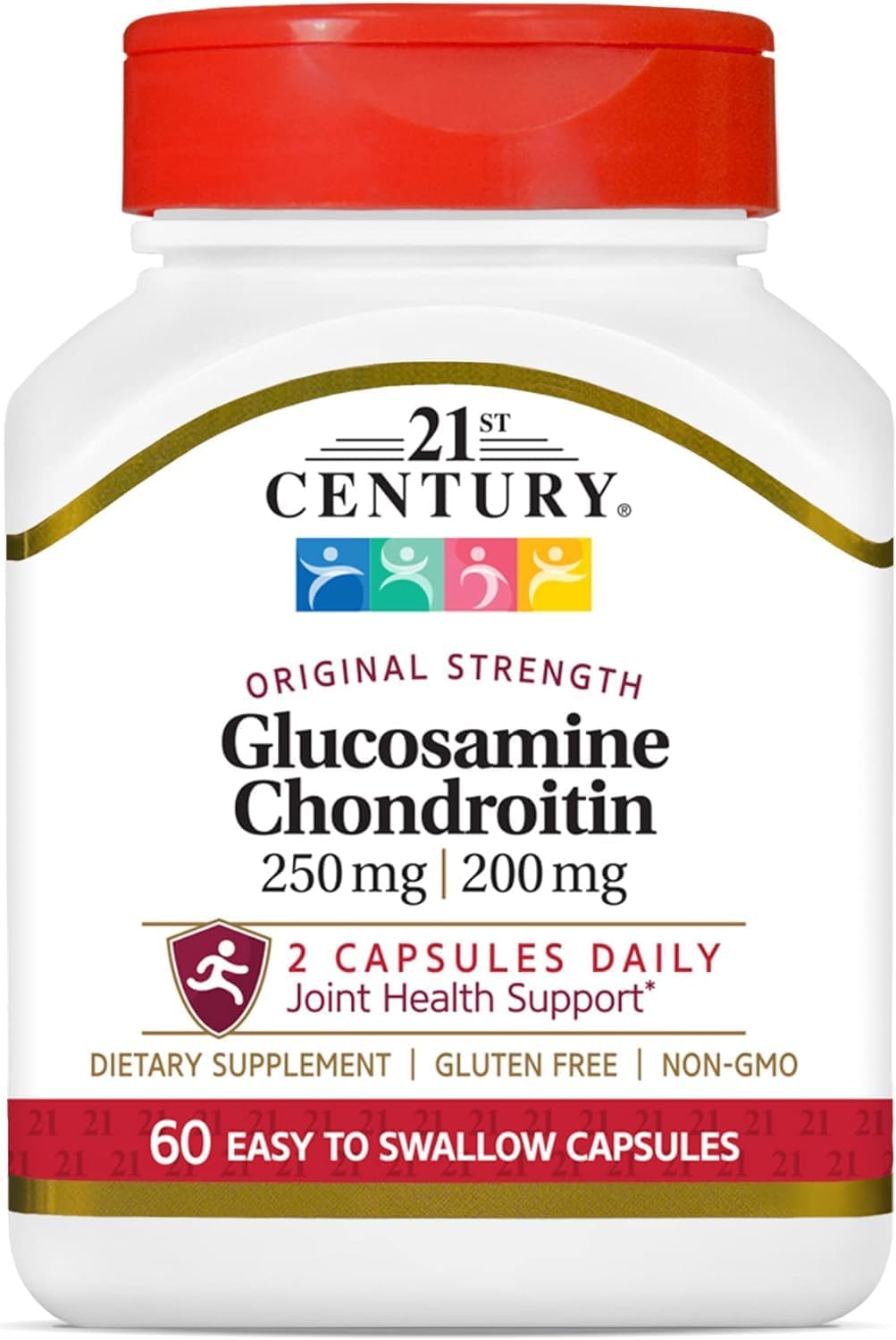 21st Century, Glucosamine/Chondroitin, Original Strength, 200 mg, 60 Easy to Swallow Capsules (250 mg/200mg per capsule)