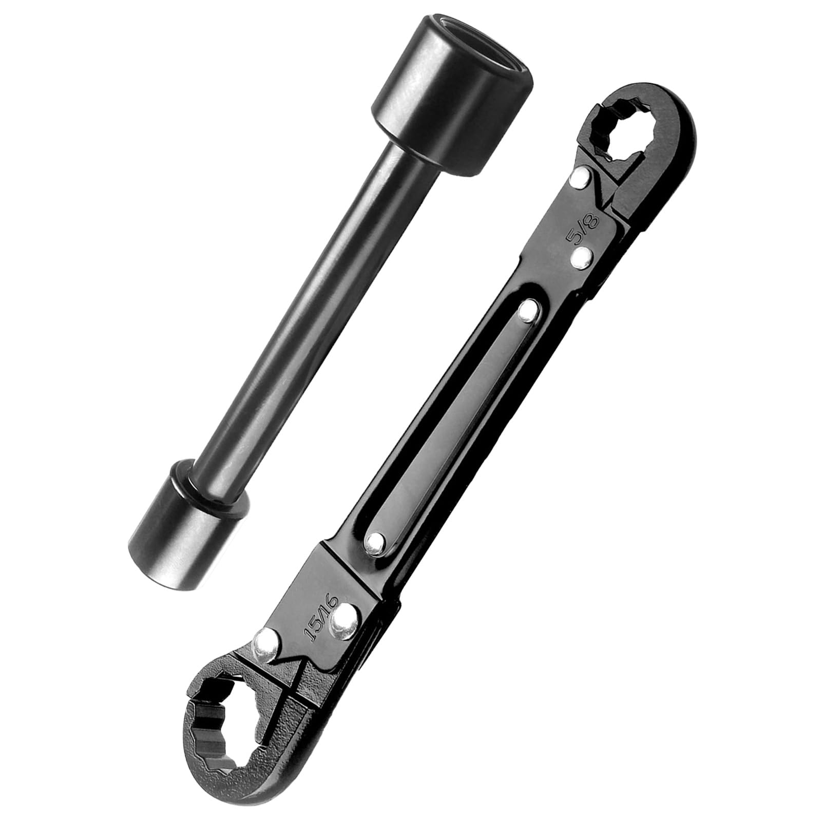 Llave de tope en ángulo Herramienta profesional de llave de fontanero de doble punta de alta eficiencia para mantenimiento e instalación de plomería Material de acero 750 g