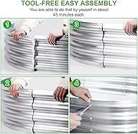 Vista 8 de Camas de jardín galvanizadas elevadas al aire libre, cajas de macetas elevadas de 5.3 x 2.6 x 1.5 pies, camas elevadas para jardinería, macetas