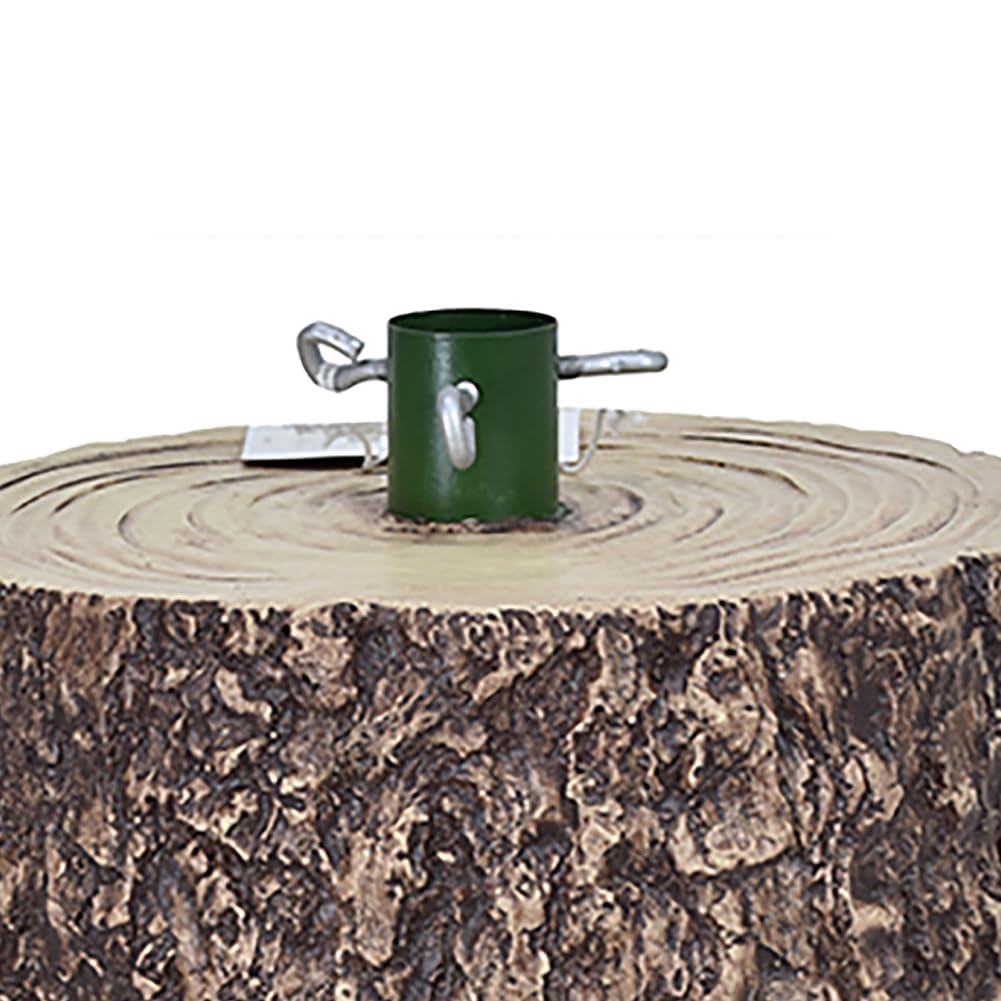 BAKAJI Base Supporto Albero di Natale in Resina, Tronco Realistico Natalizio, Riproduzione Fedele alla Realtà Solida Resistente, Attacco Universale 40mm Ganci per Adattamento Altezza (41 cm Scuro)