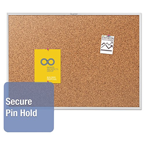 Image of Quartet 2304 Cork Bulletin Board Natural Cork /Fiberboard 48 x 36 Aluminum Frame