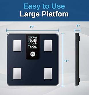 GE Smart Scale for Body Weight BMI Fat Muscle Mass with 14 Body Composition Metrics & All-in-one LCD Display, Digital Bathroom Weight Scales Bluetooth with App, Accurate Weighing Machine 400 lbs