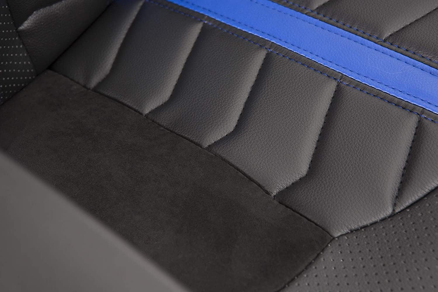 Shiito | Modelo Goblin | JC - Silla Gaming | Ergonómica con Respaldo reclinable | Tapizada en Piel sintética de Color Azul - Negro