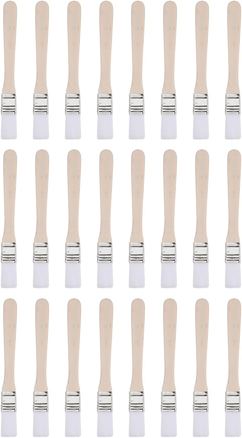uxcell 24Pcs 7" Paint Brush 3" Width Soft Nylon Bristle with Wood Handle for Wall, Cabinets, Fences White