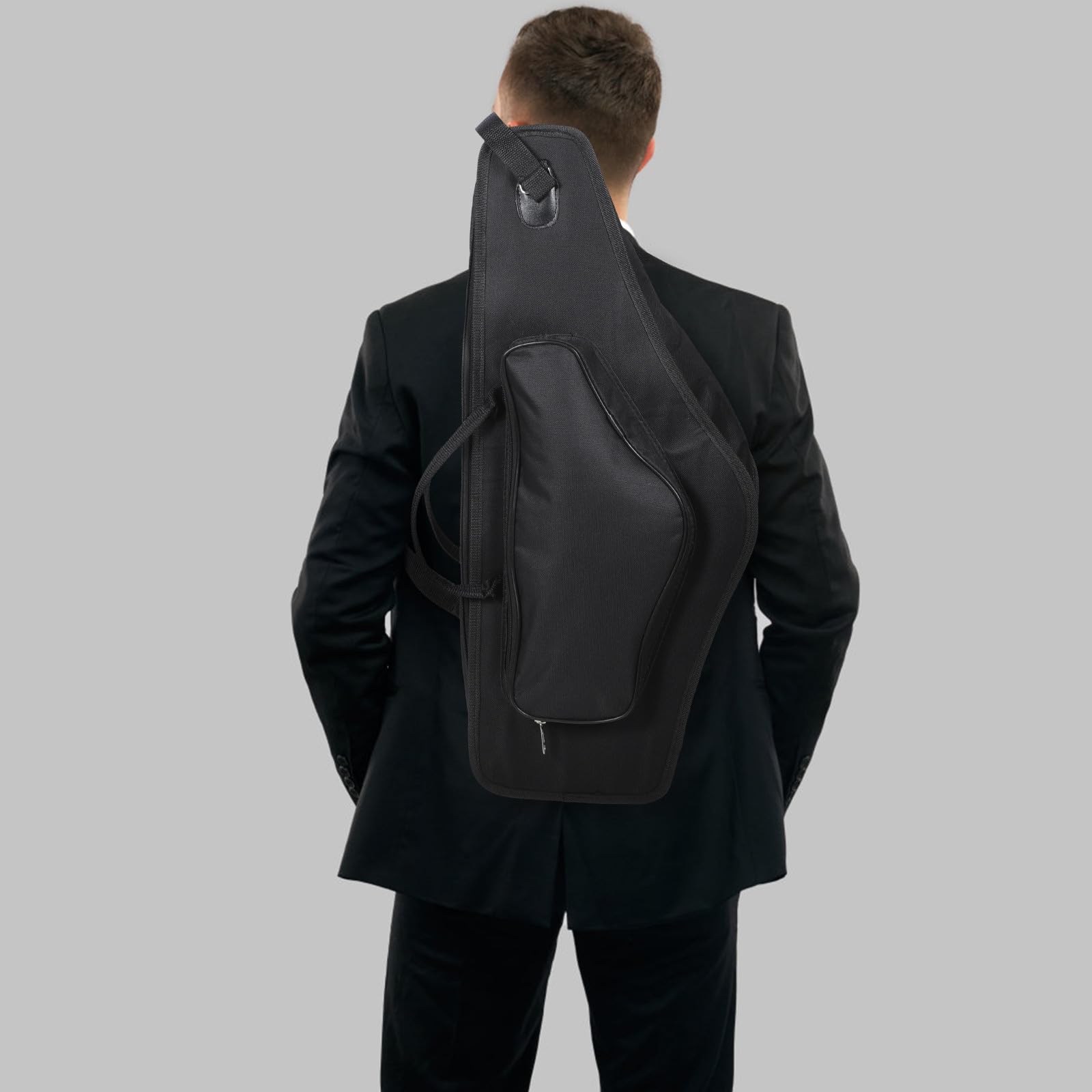 Custodia per Sassofono Contralto Maniglia e Spallacci Ergonomici, Borsa Imbottita Tasca Esterna, per Trasporto Comodo in Concerti