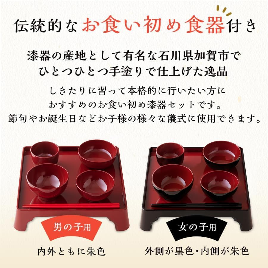 Amazon.co.jp: お食い初め 食器 男の子(赤) 漆器 : ベビー＆マタニティ