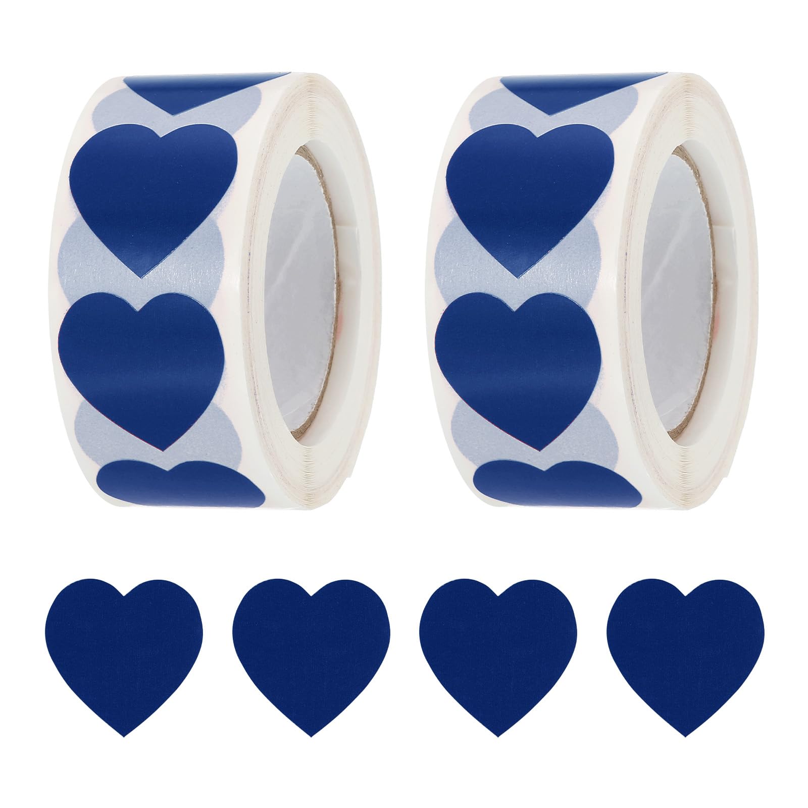sourcing map Calcomanía en forma de corazón de 1 pulgada, etiqueta autoadhesiva de amor, decoración de corazón para sobre, día de San Valentín, boda, fiesta, azul oscuro, 1000 unidades