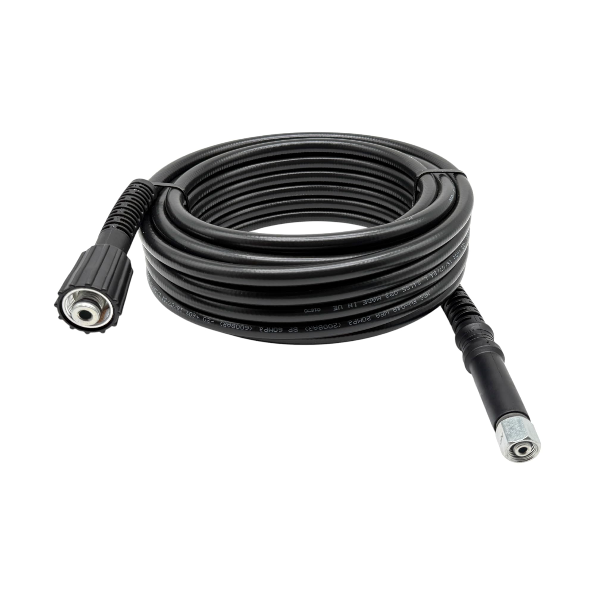 Tuyau haute pression DN6 200 bar M22 x 1,5 IG 14 mm, mandrin sur M14 IG, tuyau de rechange, pour nettoyeur haute pression compatible avec les appareils Kärcher – M&M Smartek (15 mètres)