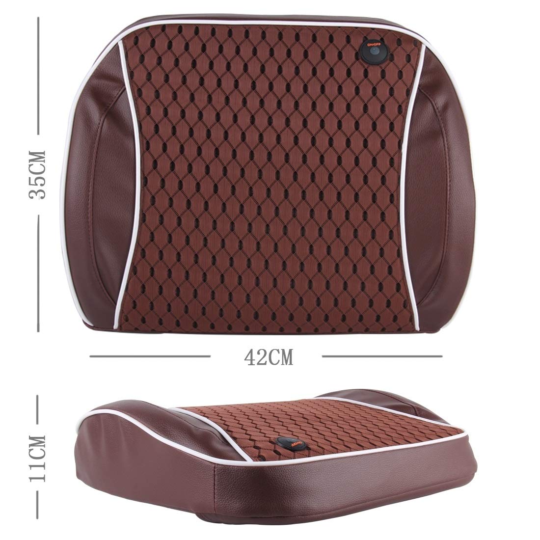 Accesorios de Muebles Familia de Masaje Trasero del Coche eléctrico de la vibración de la Cintura de Carga USB Almohada Mat (Caqui) (Color : Brown)