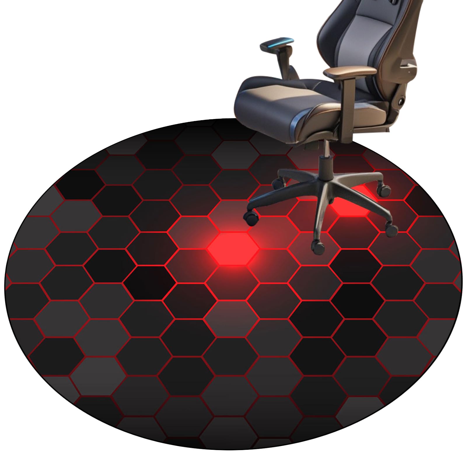 Tapis de Chaise Gaming, Ronde Tapis Chaise de Bureau, Tapis Protection de Sol pour Sols Durs, Tapis de Sol Bureau Tissu, Tapis Protège-Sol pour Chaise de Bureau stratifiée, Bureau et Chambre 120 cm
