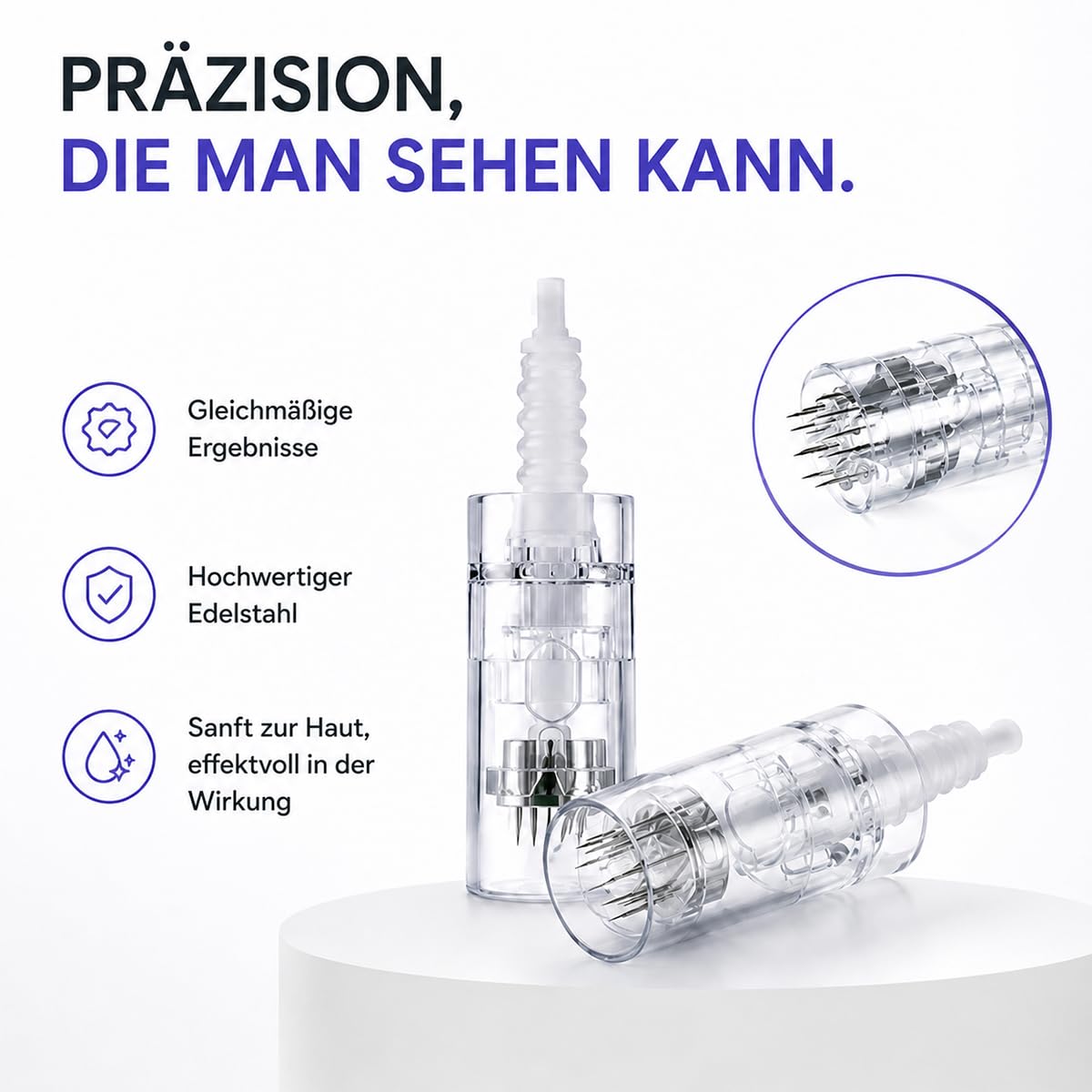 Microneedling - Testine di ricambio per Dermapen con porta a baionetta da 9 a Nano, quantità: 20 pezzi, tipi: 24 pin