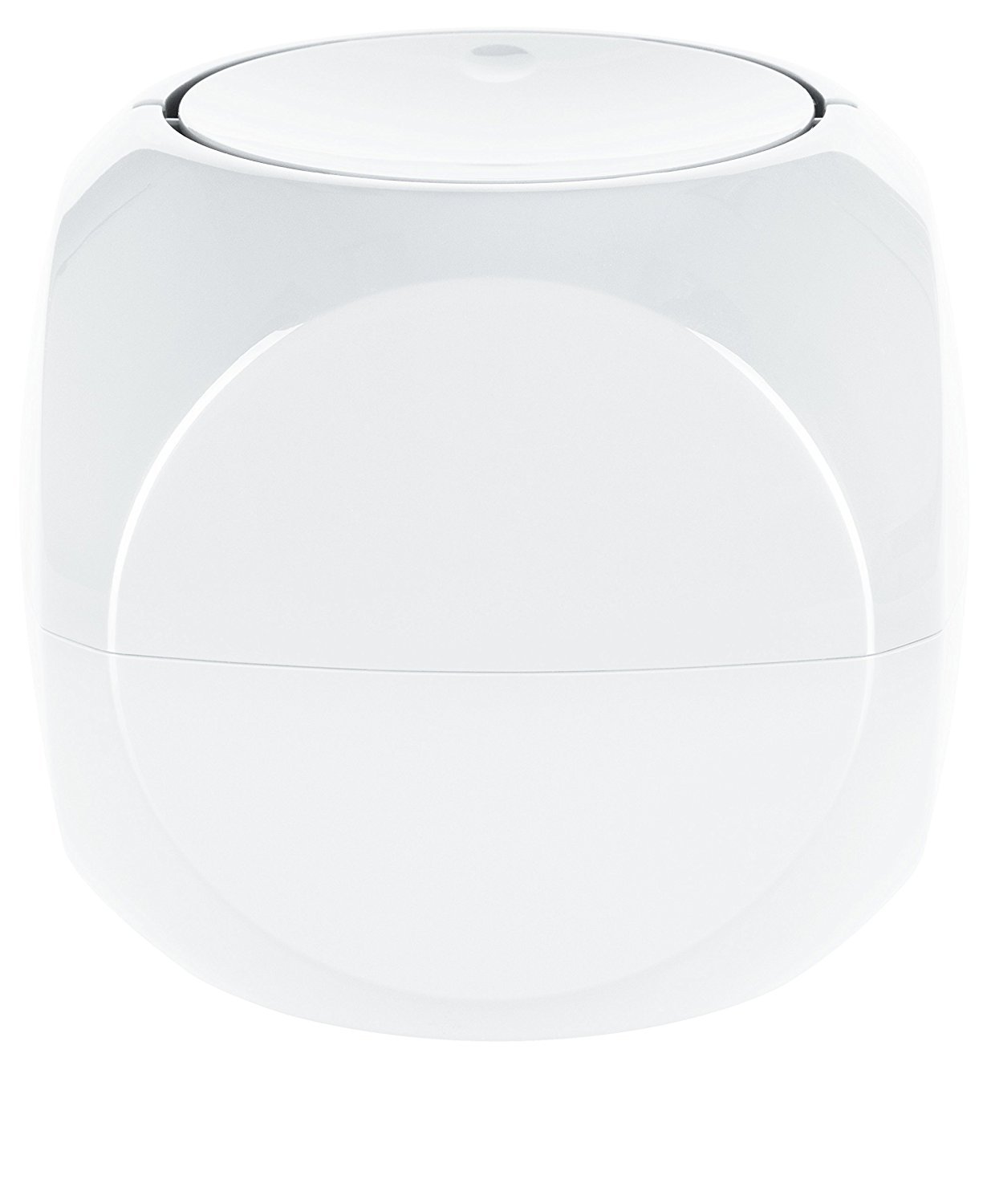 Spirella - Papelera para cosméticos - Contenedor de residuos de baño - 1 litro con tapa giratoria - Blanco