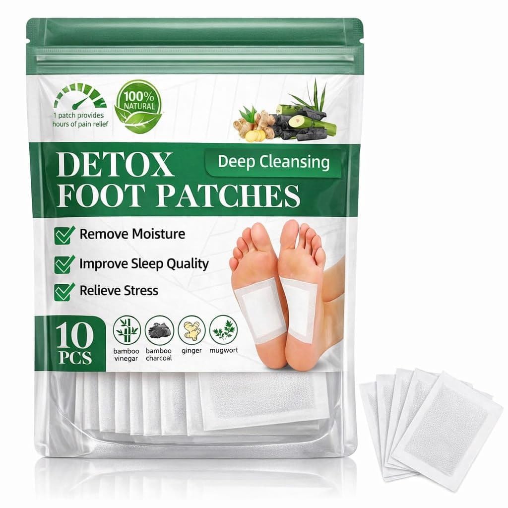 Detox Foot Patches, Pain Free Foot Pads for Stress Relief Sleep, Remove Toxins Cleansing Detox Foot Patches Kit for Release Body,Natural ingredients Ginger Adhesive Foot And Body(1 BOXES = 10 Patches)-picture-49