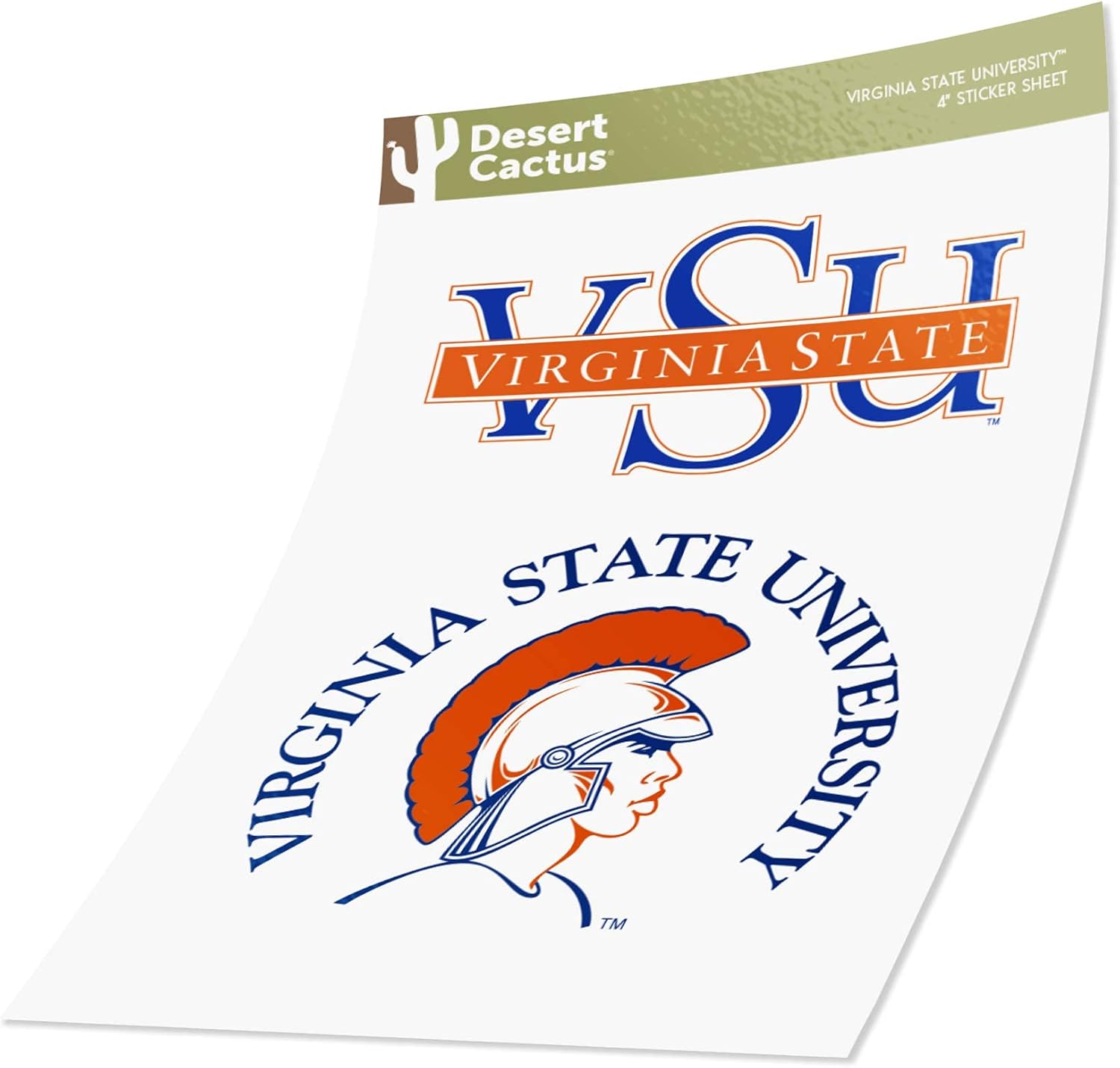 Desert Cactus Virginia State University Trojans VSU VState Sticker Vinyl Decal Laptop Water Bottle Car Scrapbook (4 Inch Set V1) - Image 3