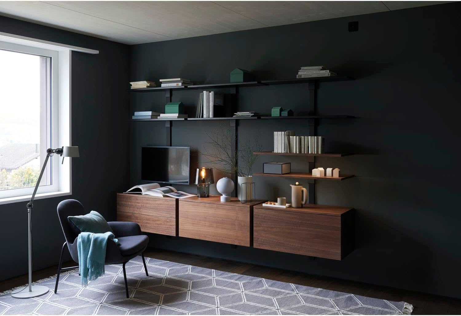 PEKA Trouser Holder Set 800 mm Pecasa Sheet Steel with Fine Structure Black