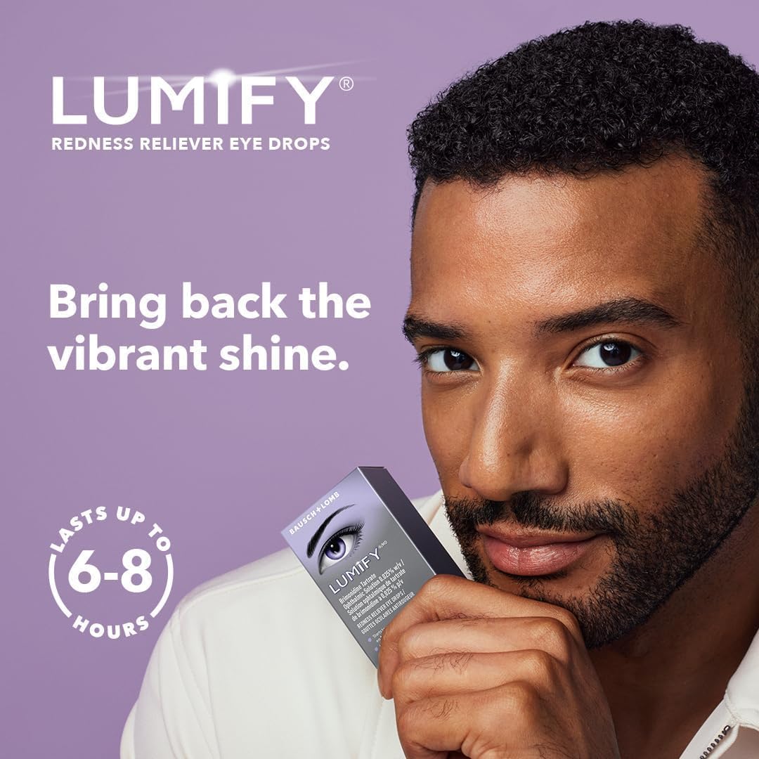 LUMIFY Eye Drops offer rapid, long-lasting relief for red eyes, restoring brightness and clarity.