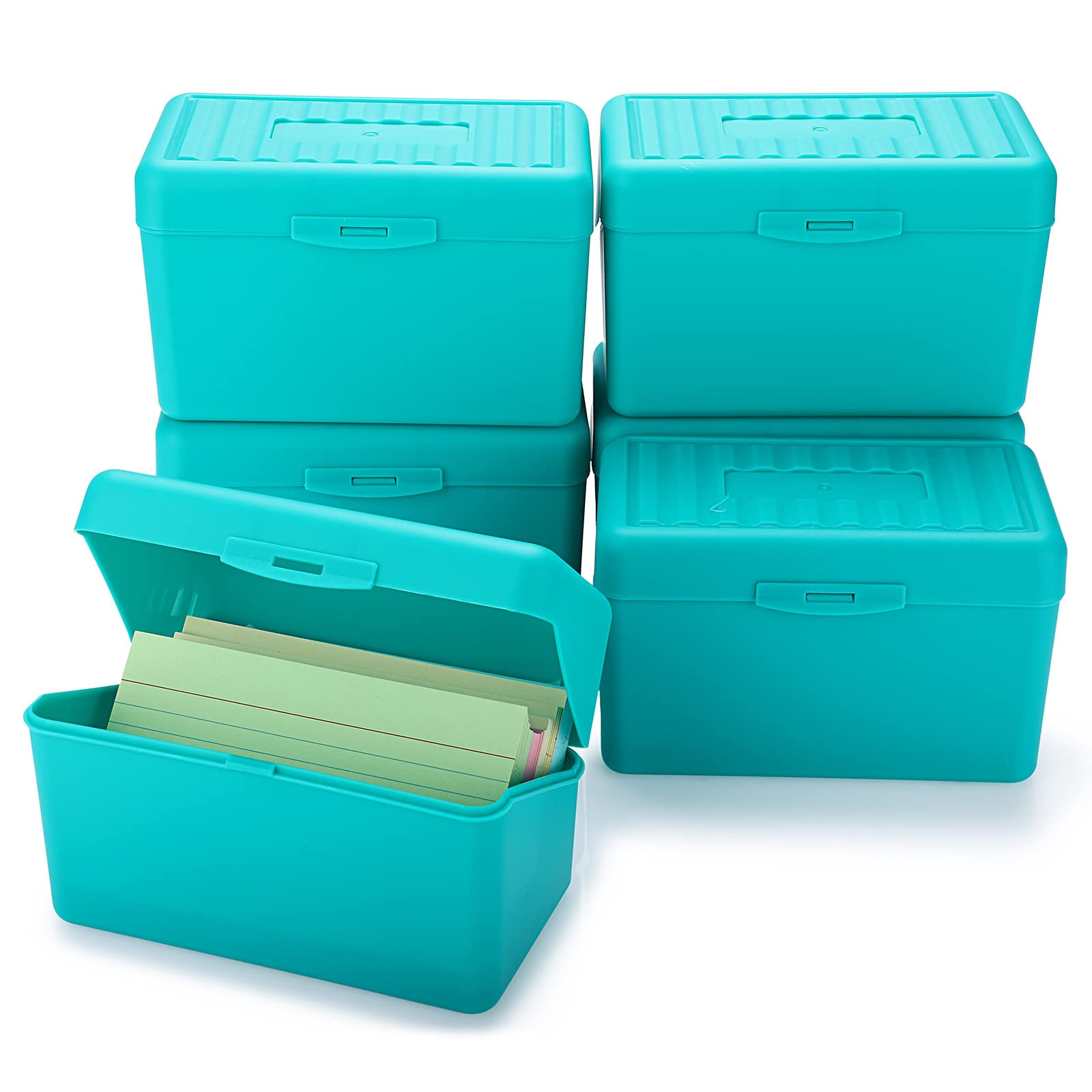 Lot De 6 Boîtes De Rangement Plastique - Organisateur Cartes, Recettes, Notes (Multicolore)