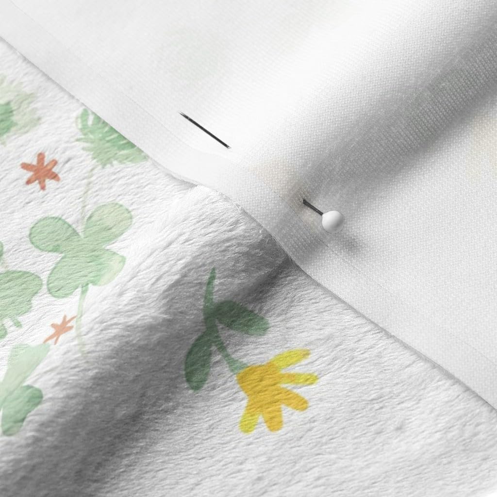 Spoonflower Fabric - Whimsical Honey Bees White Honeybee Honeycomb Watercolor Paint Printed on Minky Fabric by The Yard - Sewing Baby Blankets Quilt Backing Plush