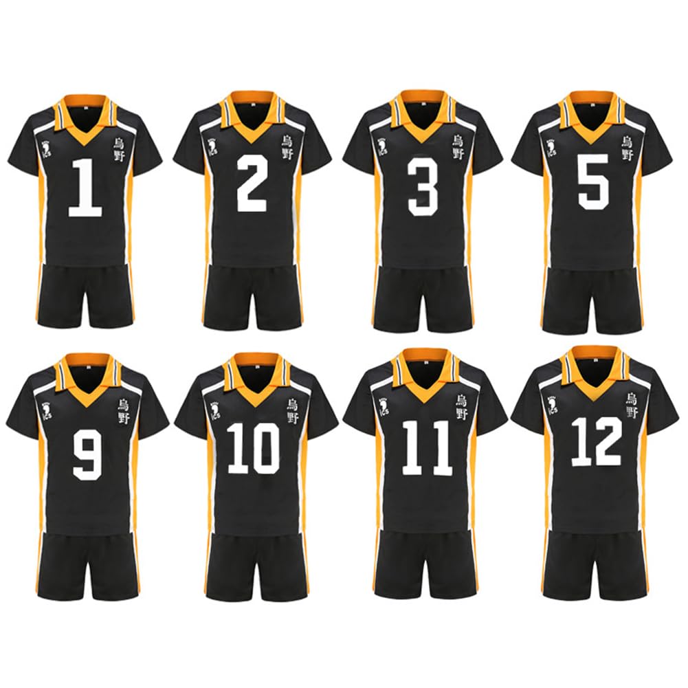 Haikyuu T-shirt Karasuno High Volleyball Jersey Hinata Shoyo/Tobio Kageyama T-shirt à manches courtes + short Anime Game Suitset