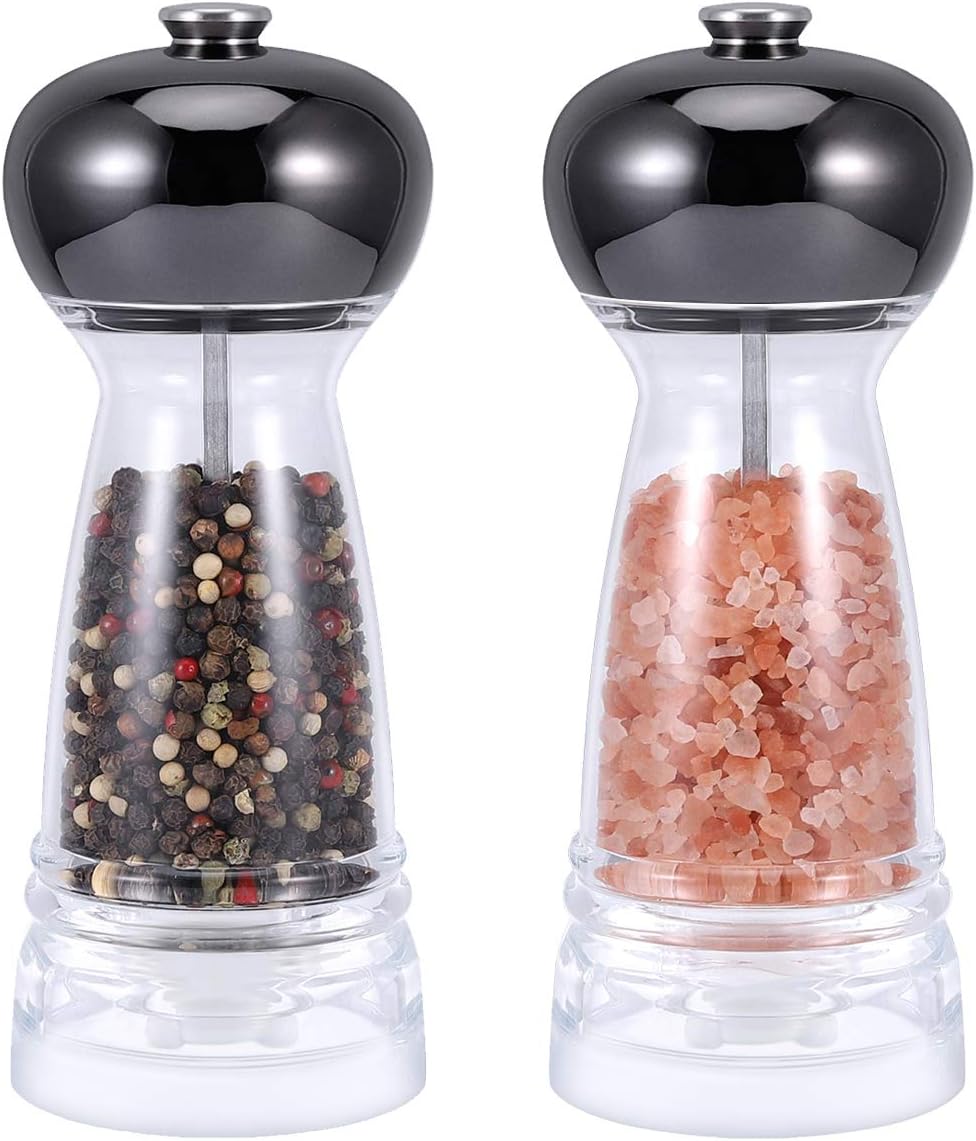 Vevouk Moulin à Sel et Poivre Acrylique: Réglable, Durable et Élégant
