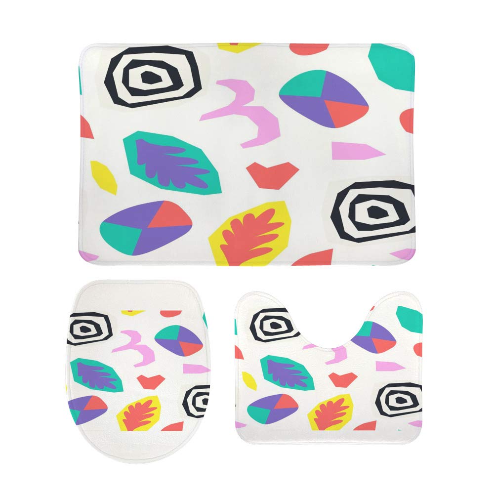 Tapis de bain lot de 3 sécurisé lavable contre les sols mouillés