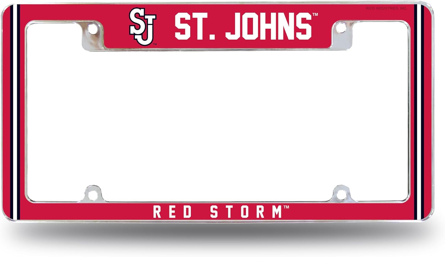 Rico Industries NCAA Standard 12" x 6" Chrome All Over Automotive License Plate Frame for Car/Truck/SUV (S Schools)