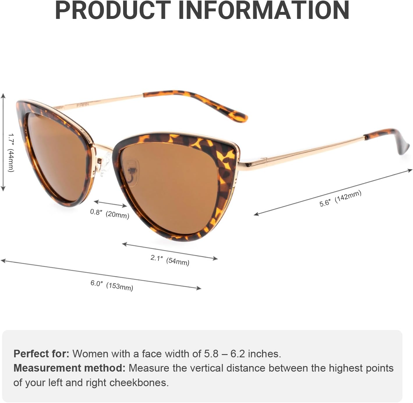 FAA'N Retro Big Frame Cat Eye Polarized Sunglasses Women with Spring Hinge - Image 4