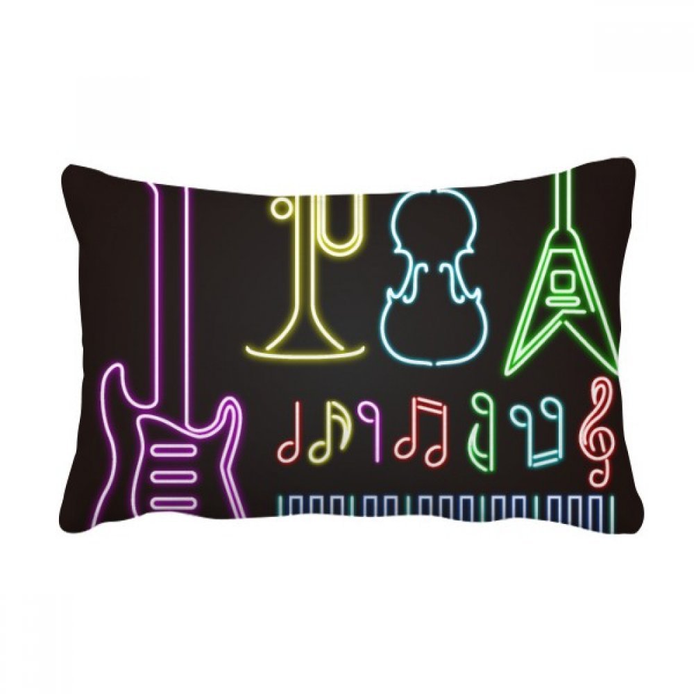 Oreiller lombaire guitare néon multicolore idéal pour décoration canapé contemporain