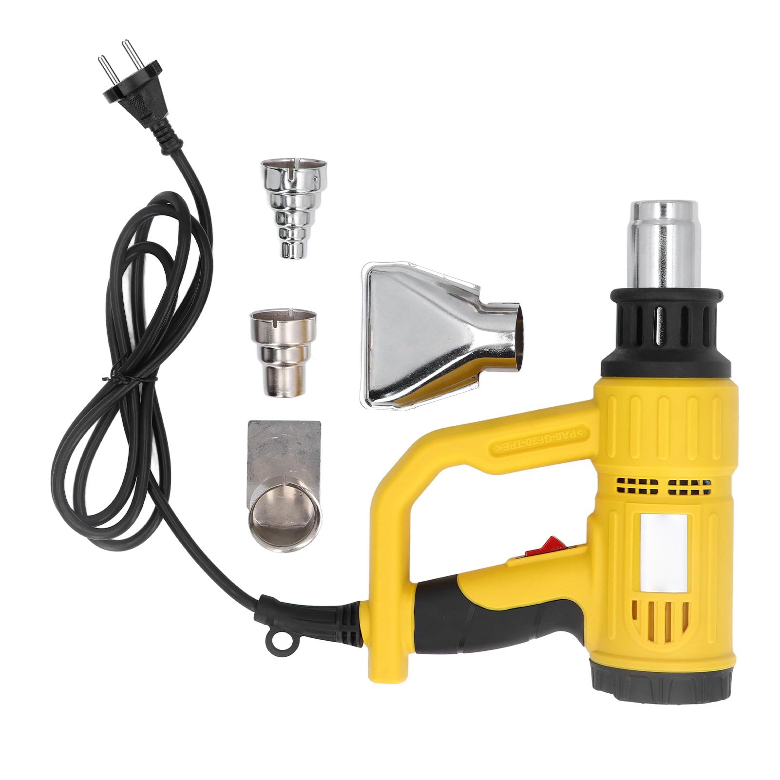 Pistola Termica, Pistola Ad Aria Calda Potente e Leggera da 1800 W con Display LCD Blu Ray a 4 Ugelli, Regolazione Continua del Calore da 50 a 600 ℃ per attività Professionali (Spina europea