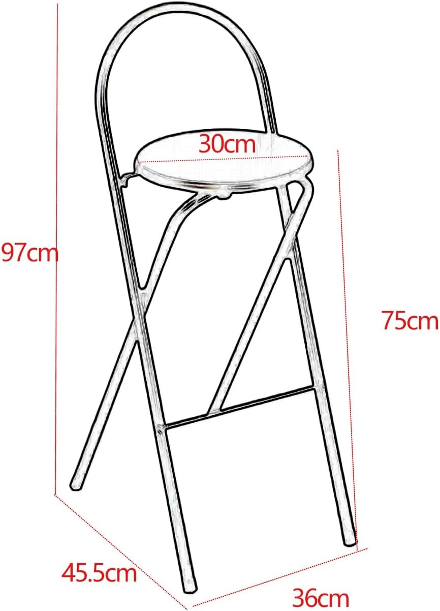 High Folding Chair Balcony Bar Chair High Folding Chair Modern Simple Bar Chair Home Iron High Stool Fashion Creative Bar Stool Chair High Stool (Color : A)